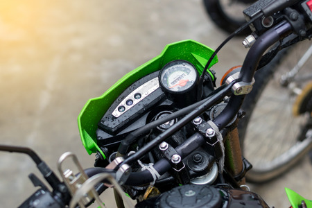 Closeup to the speedometer of the motorcycle.の写真素材