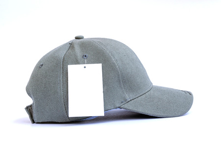 Closeup of the fashion gray cap isolated on white background.の写真素材