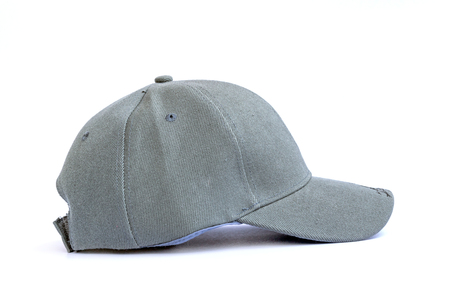 Closeup of the fashion gray cap isolated on white background.の写真素材