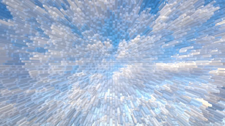 Beautiful blue sky with clouds in the clear day;Crystallize filter effect.の写真素材