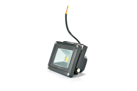 LED flood light outdoor isolated on white background.の写真素材