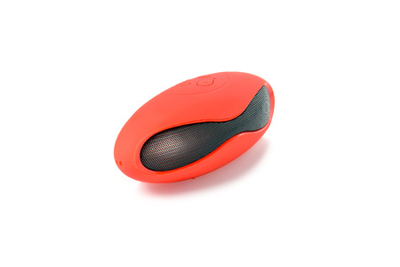 Mini wireless bluetooth speaker for computer notebook and smart phone isolated on white background.の写真素材