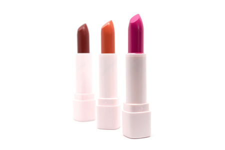 Lipstick makeup for women who love beauty isolated on white background.の写真素材