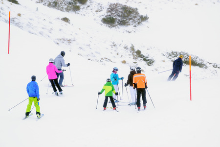 Jungfrau,Switzerland-Jan 4,2017: A popular ski trip to Switzerland in the winter, so there is a high mountain terrain, beautiful and famous ski destinations.のeditorial素材
