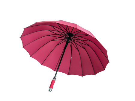 Colorful umbrella for protection against sun and rain isolated on white background , with clipping path.の写真素材