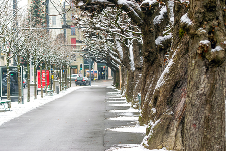 Lucern,Switzerland-Jan 3,2017: Holiday in Europe beautiful foggy view and snows of Lucerne ,Switzerland in winter.のeditorial素材