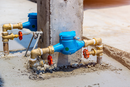 Water meter for measuring the water consumption of each house.の写真素材