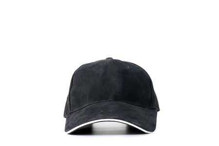 Black baseball cap isolated on white background, concepts of beauty, fashion and sport object.の写真素材