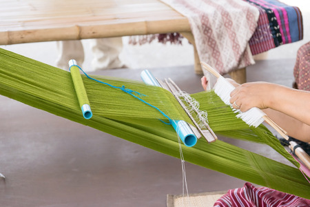 Handmade weaving in ancient Thailand in a beautiful finish.の写真素材