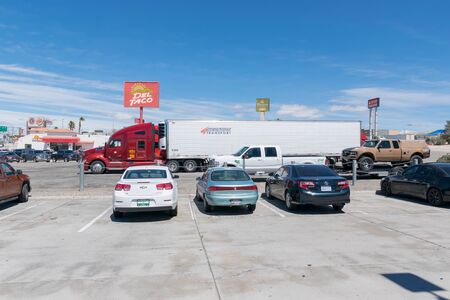 Las Vegas, Nevada/United states Of America-April 8, 2018: Mid-way car park on the 15th street between Los Angeles and Las Vegas.のeditorial素材