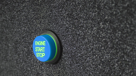Close up on buttons with letters indicating starting the engine or electrical engine.