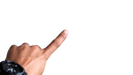 Man's hand isolated on white background with clipping path.