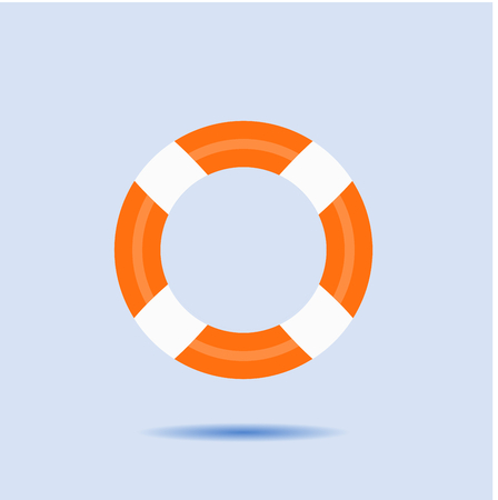 Lifebuoy is a water rescue device isolated on blue background, vector illustration design.のイラスト素材