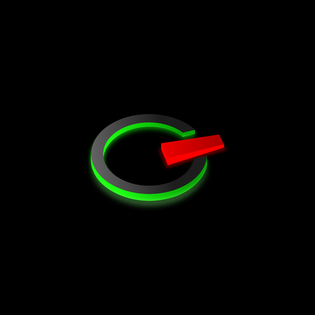 Vector isometric push switch on off button design, concept for technology and business start.のイラスト素材