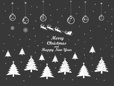 Vector illustration graphic design of group of Christmas and New years objects on black background.のイラスト素材