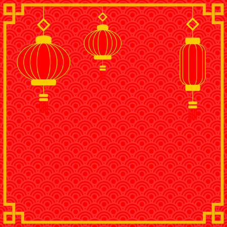 Vector illustration graphic design of seamless pattern background concept for Chinese new year.のイラスト素材