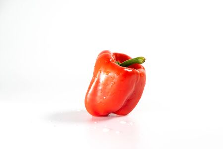 large fresh paprika red color isolated on white background.の写真素材