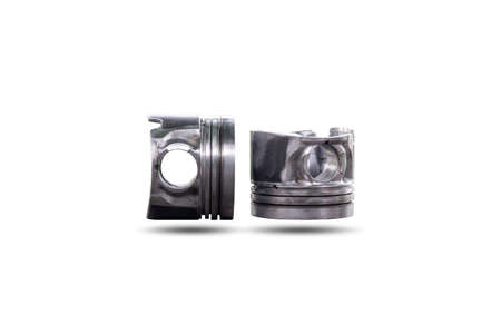 Parts of car piston isolated on white background, Automotive industry and garage concepts.の写真素材