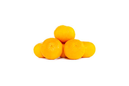 Group of oranges or tangerine isolated on white backgroundの写真素材
