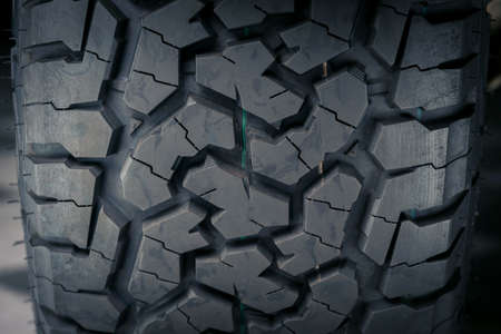 Close-up of all terrain tire patterns and textures, use for abstract background and transportation...