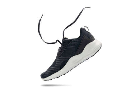 Black fashion sport shoe isolated on white background.の写真素材