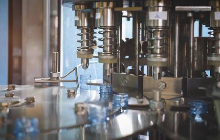 Industrial machinery in the production line and Industrial Factory equipment stainless automation.