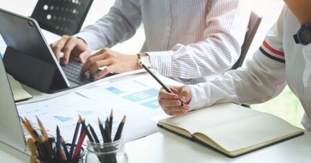 Business working in office with documents and laptop people Consulting and business planning.の写真素材