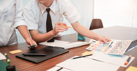 Business working in office with documents and laptop people Consulting and business planning.の写真素材
