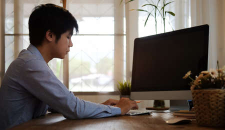 Business working in office with documents and laptop people Consulting and business planning.