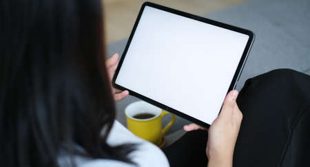 Mock up Copy Space Blank Screen Concept Business Working on tablet.の写真素材