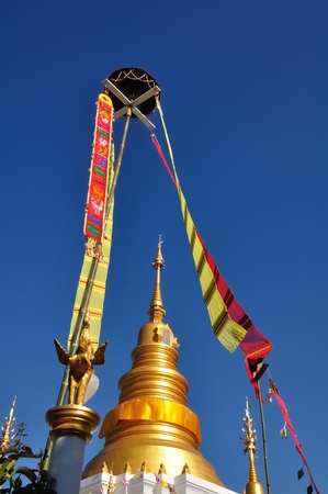 The pagoda festal  BanMo temple Maerim Distric Chiangmai Thailandの写真素材