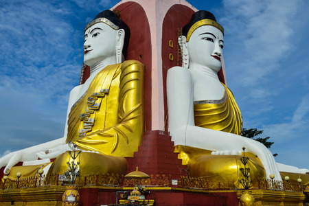 Kyeik Pun Buddha Image Bago, Myanmar.の写真素材
