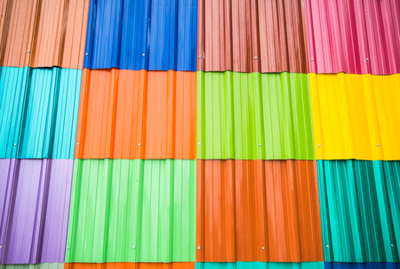 multicolor galvanized sheet background.の写真素材