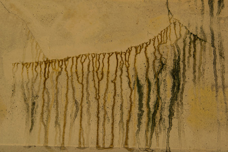 Water stain on the interior concrete wall.の写真素材