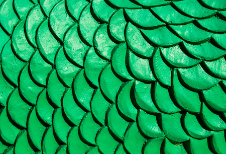 Dragon green scales background in the temple.の写真素材