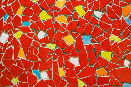 Decoration the wall with red cracked material background.の写真素材