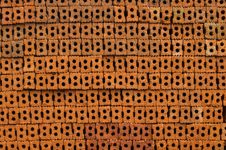 Hollow brick on construction site.の写真素材