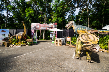 CHIANGMAI THAILAND SEPTEMBER 23 :Exhibition Thai of Dinosaur model in Geological adventure tour Festival between 20 - 24 September 2017 at Chiang mai zoo on September 23,2017.のeditorial素材