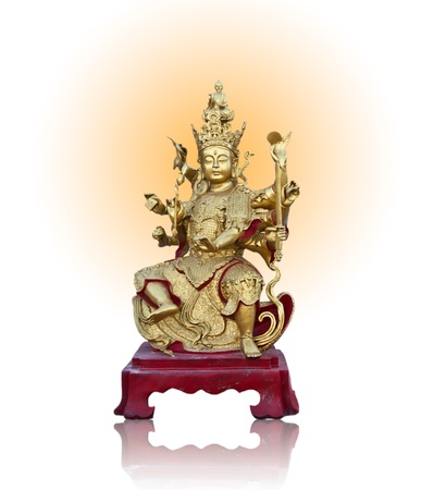 Gold China God with eight handsの写真素材