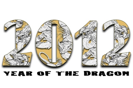 2012 year of the Dragon isolatedの写真素材