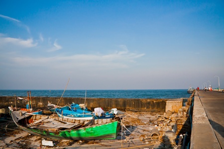 Broken Fishing Boatの写真素材