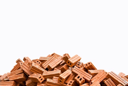 Brown Brick on white backgroundの写真素材