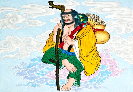 Tradition Chinese painting on Chinese temple wallのeditorial素材