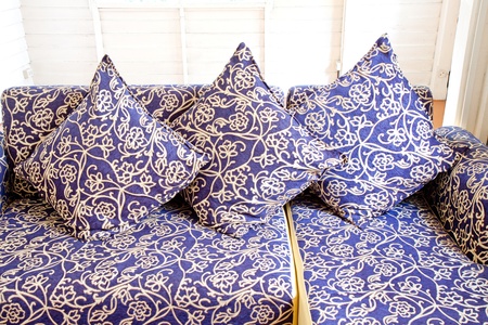 Vintage pillow on vintage sofa setの写真素材