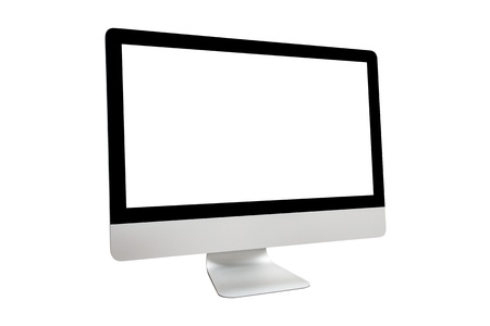 Computer display isolated on white backgroundの写真素材