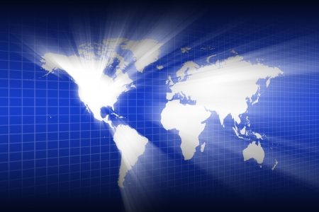Lighting of the world map wallpaperの写真素材