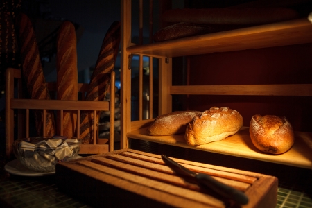 Bread station on the table