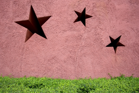 star on wall backgroundの写真素材