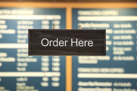 A photograph of a fast food ordering speaker takenの写真素材