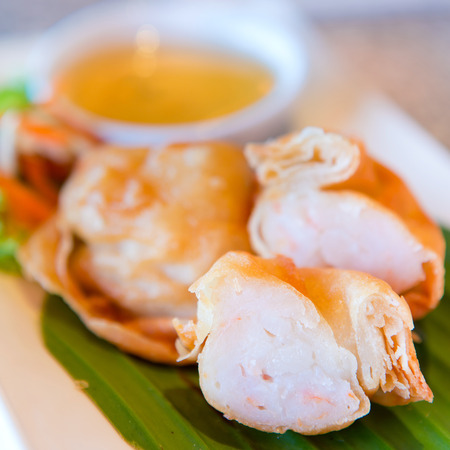 Fried Chinese Traditional Shrimp in rolls - Chineseの写真素材